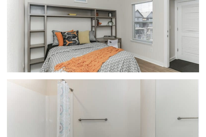 Bedroom and bathroom - Copper Social Apartments, close to campus