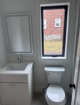BATHROOM EXAMPLE (similar sink/mirror/toilet/same floor) - AVAILABLE TO SUBLET SPRING 2027 NEWLY RENOVATED ON FOSTER STREET Duplex