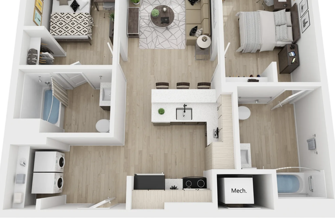 Floor plan--there will be a larger shower instead of a bathtub - Fieldstone-Slate Apartments