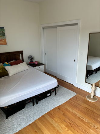 Bedroom with large lit closet - Franklin Hall Apartments, Apt 1