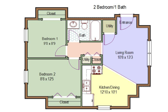 Floorplan - East campus Apartment