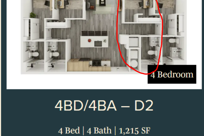 The bedroom for sublease - Verve