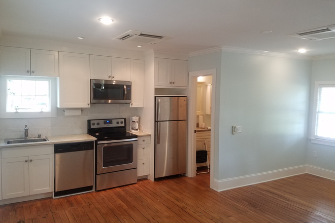 kitchen area with stove, microwave, frig, dishwasher, washer/dryer/ Either furnished or Unfurnished. - South of Broad: 188 Tradd Apartments