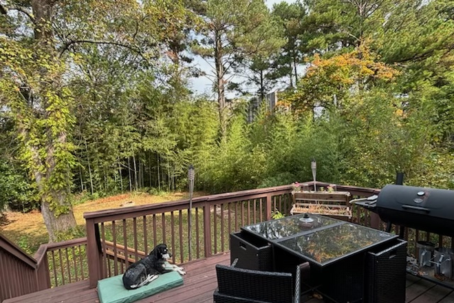 Back Yard / Deck overlooking  large fenced-in backyard - 3BR - 1300ft Virginia Highlands/Emory/Druid Hills House