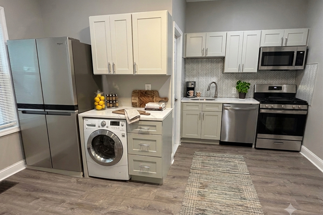 kitchen staged - Brand New One Bedroom with washer/dryer in unit Steps to MIT Apartments