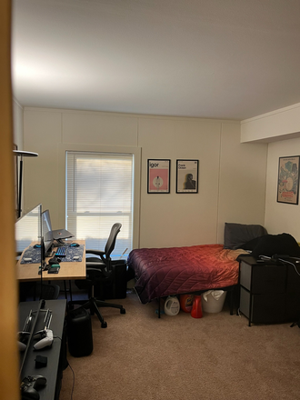 The room is very spacious with plenty of space for 2 people to live in. I used to share this room with 1 other person and it was great. - Puffton Village Apartments room for 1-2 people for the Spring 2025 semester.