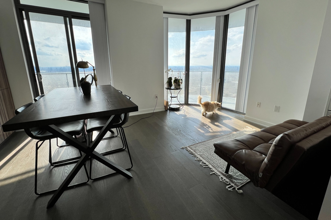 Living View - 1 Unfurnished Bedroom (with Laundry!) in Furnished 2-Bedroom Church/Wellesley Highrise