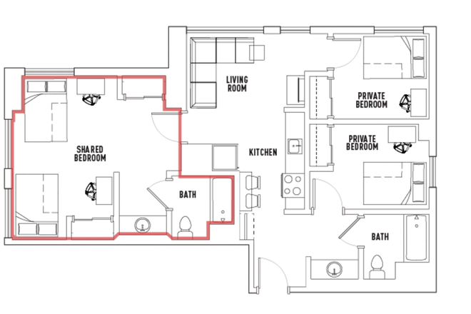 Bedroom - May-Aug, Lightview Apartments: Shared Bedroom