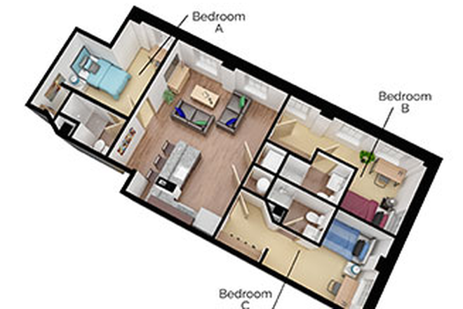 Floor Plan - Academy on Charles Apartment for Reletting, Close to Campus