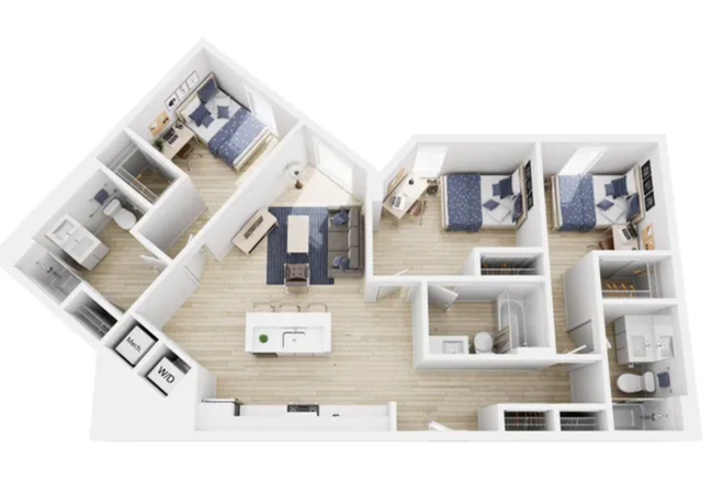 Unit layout - Vox 3-bedroom Phase II Unit Apartments
