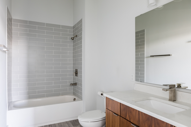 Primary Bathroom - Modern & spacious 3BR/3BA Apartment w/View (Across the street from Campus) - nearly 1500 sq ft