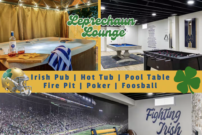 Cover Photo - Huge 4800 sq ft 4 Bed, 3 Bath House | 1.5 miles to ND | Irish Pub | Hot Tub | Game Room
