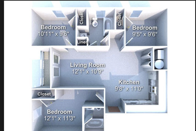 Floorplan - Sublease 1 room State Street Towers (AUG+SEPT FREE)
