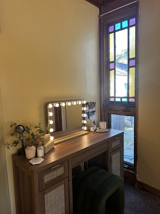 Vanity with storage - Sublease 1 Bedroom connected to walk-in closet, porch and bathroom House