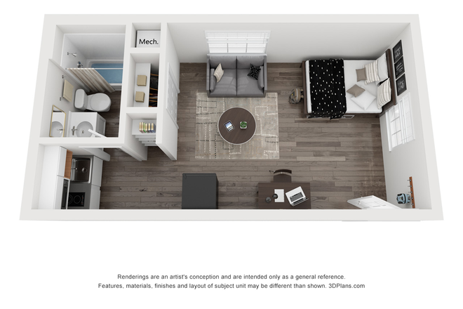Floorplan - Furnished Studio Apartment – Sublease for Fall 2025
