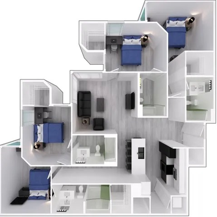 Floor Plan - Park Place at Tampa 4x4 Corner Premuium Apartments