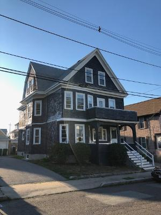 Front driveway view - Adams Street off Boston Avenue in Medford:  3BR apartment available - NO FEE