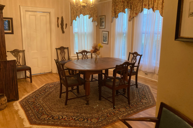 Dining Room - Furnished Scholar's Home, mins to Harvard, Lg. office w/ skylight, central air, hardwood floors