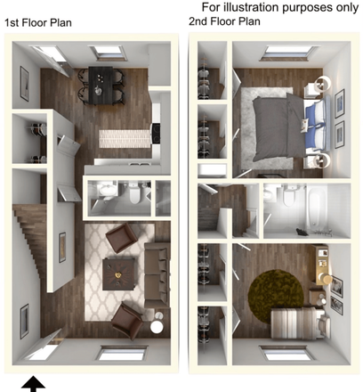Includes both floors - University Crossing Apartments