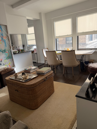 living room, dining area, and kitchen - Beautiful 1 bedroom half block from Central Park Apartments