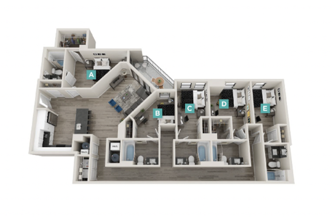 Floor Plan - Single Room - The Standard 5x5