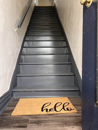 Entry way, could store, bike, etc. - Charming Downtown Lansing Apartment Near LCC & MSU, Bright, Full of Character, and On the #1