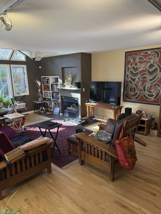 Living room - Modern House owned by Professors walk to Chautauqua and Campus