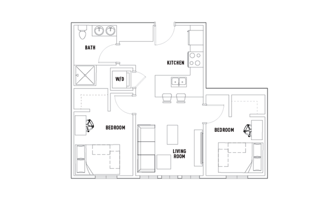 2 bedroom, 1 bath B - The Jack Apartments