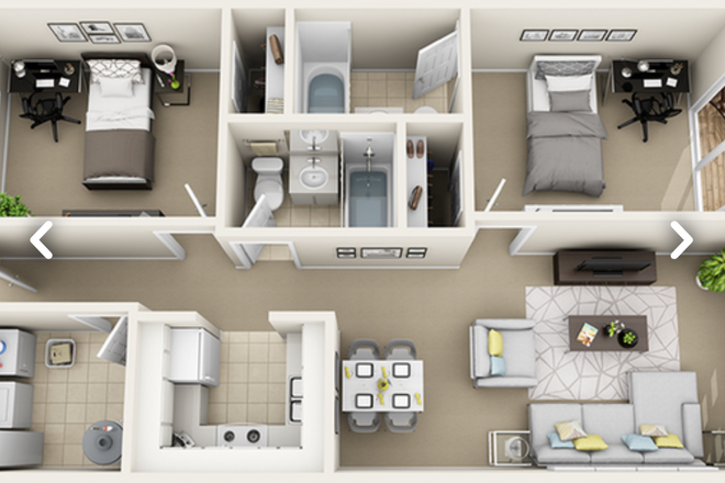 Apartment layout - 2x2 Apartment College Park Midtown Lease Transfer