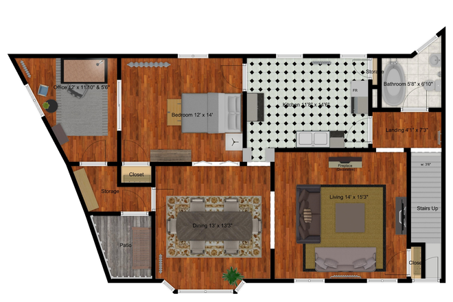 Floorplan - 202 - 200 Perrin Avenue Apartments