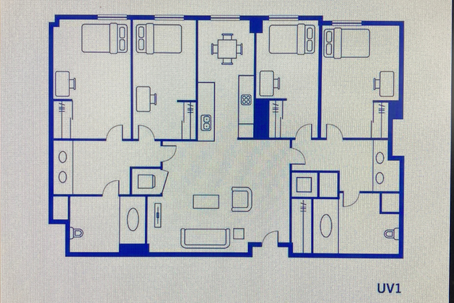 Floorplan of apartment. - University View, 1 Room Apartment, Close to campus