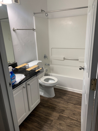 Bathroom that is located inside of (Room B) - The Landings Apartments, Close to campus