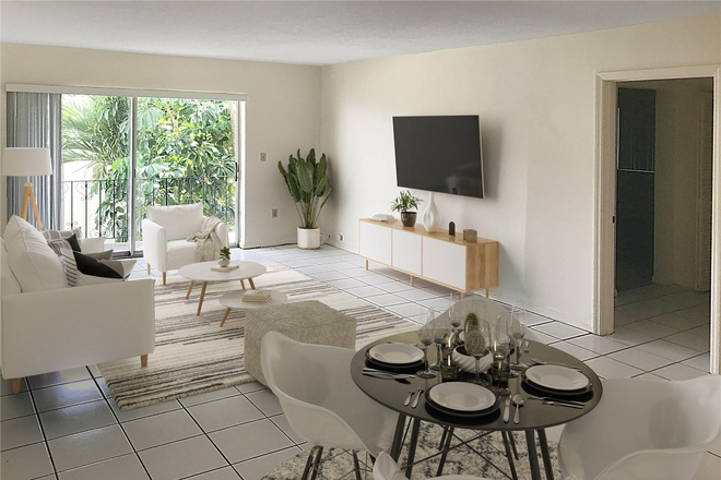 Living Room/Dining Room overlooking tree-lined Mariposa Avenue - HUGE 2 Bedroom/2 Bath 2nd floor Corner/End Unit....WALK TO UM (4 minutes) ...WALK TO EVERYTHING!RE!