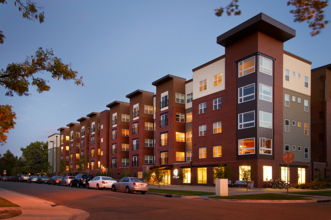 Outside street view - Spacious, Furnished University House Apartment (Sublet). Walk to campus, shops, & light rail.