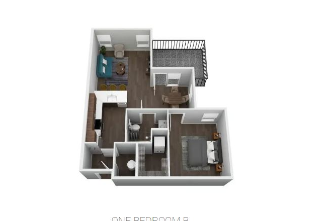 Floor Plan - WABASH LOFTS CHEAPEST POSSIBLE 1 BEDROOM WITH TERRACE