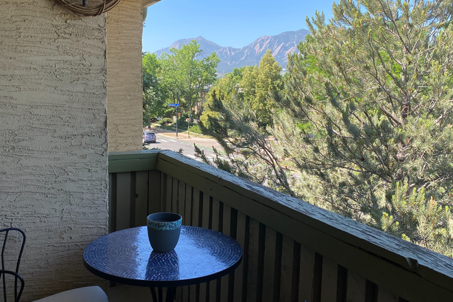 View from upstairs deck. Off Master. 4th Floor - Comfort | Convenience | Bright  2-bedroom, 1-bathroom condo | North Boulder