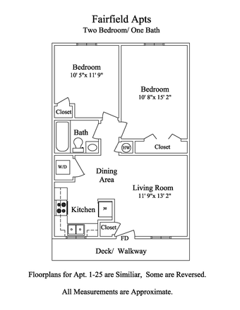 Floorplan (This sublease is for the smaller room) - Fairfield Apts