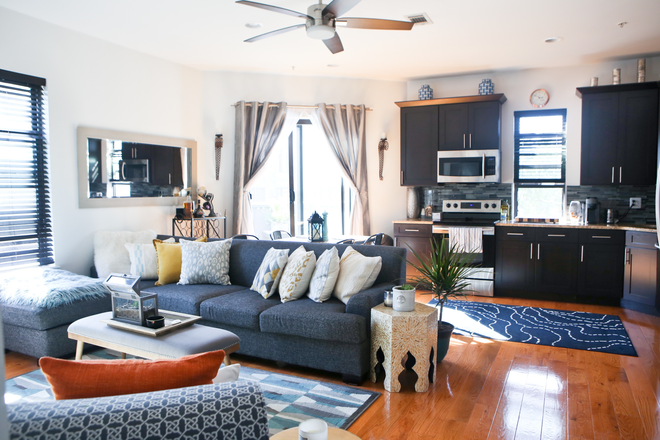 Kitchen and Balcony View - Ridge Pointe Apartments