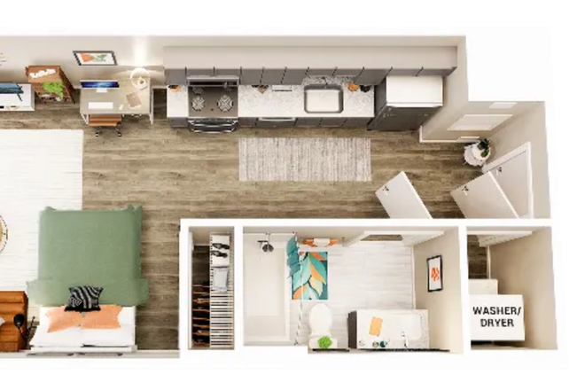 Floor plan - Union Blacksburg Studio Apartment