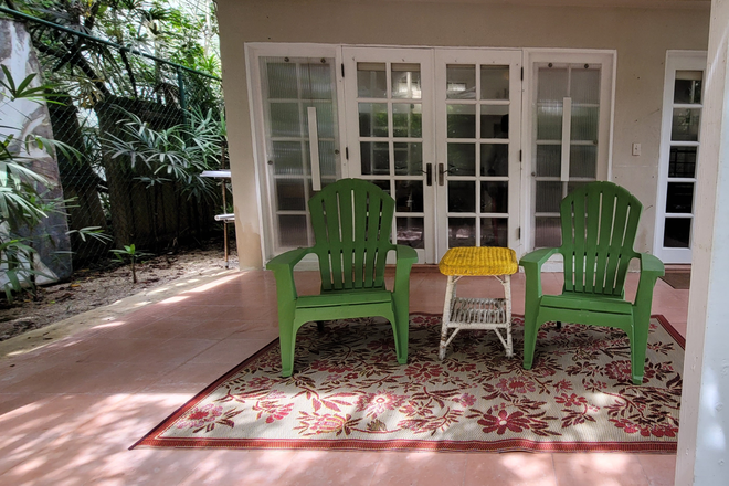 ENTRANCE, PORCH - Studio cottage on lush private Coconut Grove lane.  Gated yard.