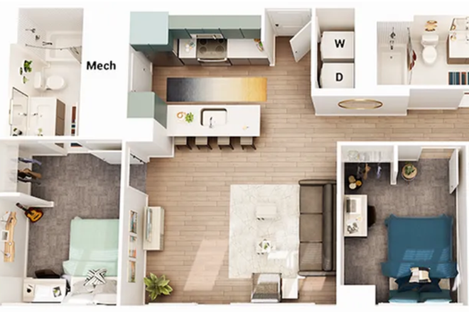 Floorplan for D10 - The Union 4x4 Bedroom Sublease Fall 2025-Spring 2026