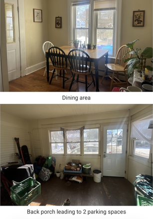 Dining area and back porch/storage - Spacious 3 bedroom/1 bath-1 bedroom left! Apartments