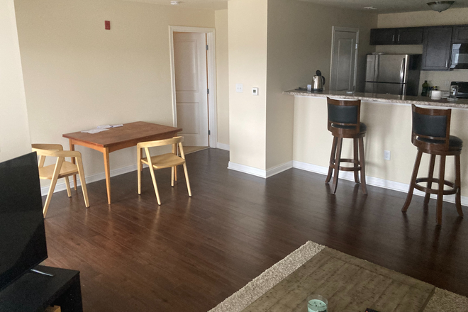 Living Room and Kitchen - Trailside Flats Apartments