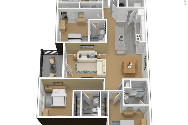 Layout of the apartment - The Courtyards at UMD Apartments