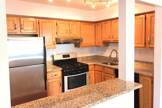 Bright kitchen with granite countertops and stainless steel appliances - 2 BR/2 BA condo-Lowell Ct-Princeton