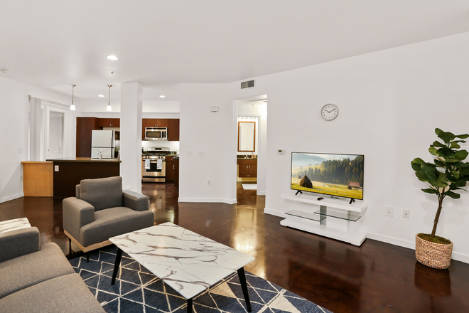 Living Room - Fully Furnished Student Housing - Private Room Apartments