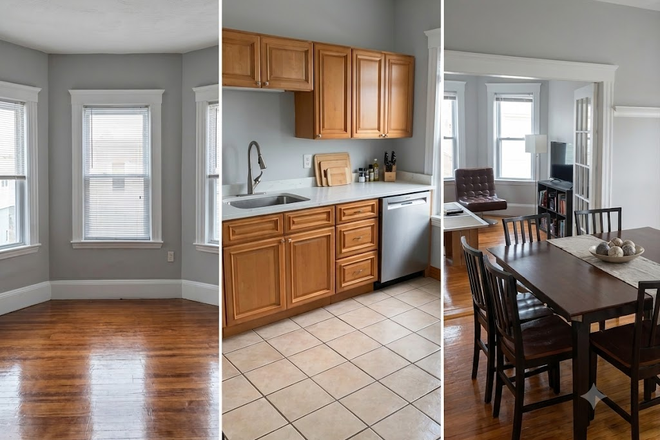 living room, kitchen, dining room - Incredibly spacious two bedroom apartment in Inman Square
