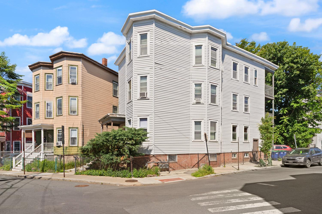 Street view from the corner. - Furnished 4BR/1BA. av. 09.01.26 for a long-term, T, bus, and shops, walk to Harvard yard. Apartments