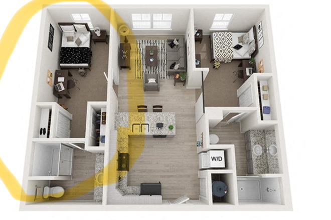 Apartment layout - Riverswalk, Walk to campus