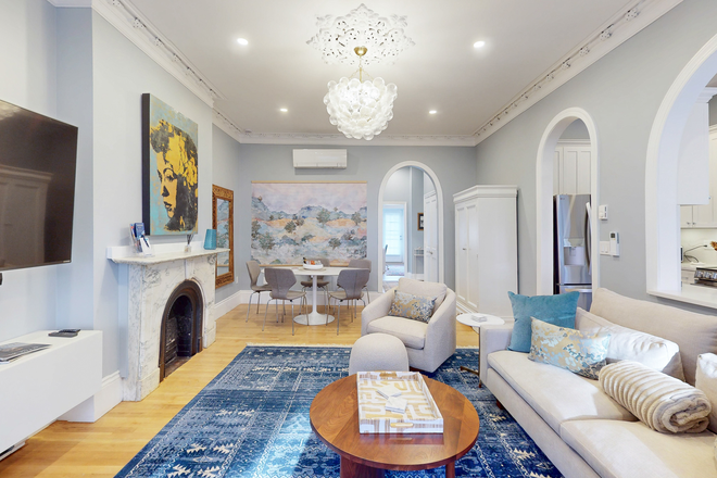 Living Room, Dining Table - WOR864 Stylish 2BR in South End w/ In-unit Laundry Apartments